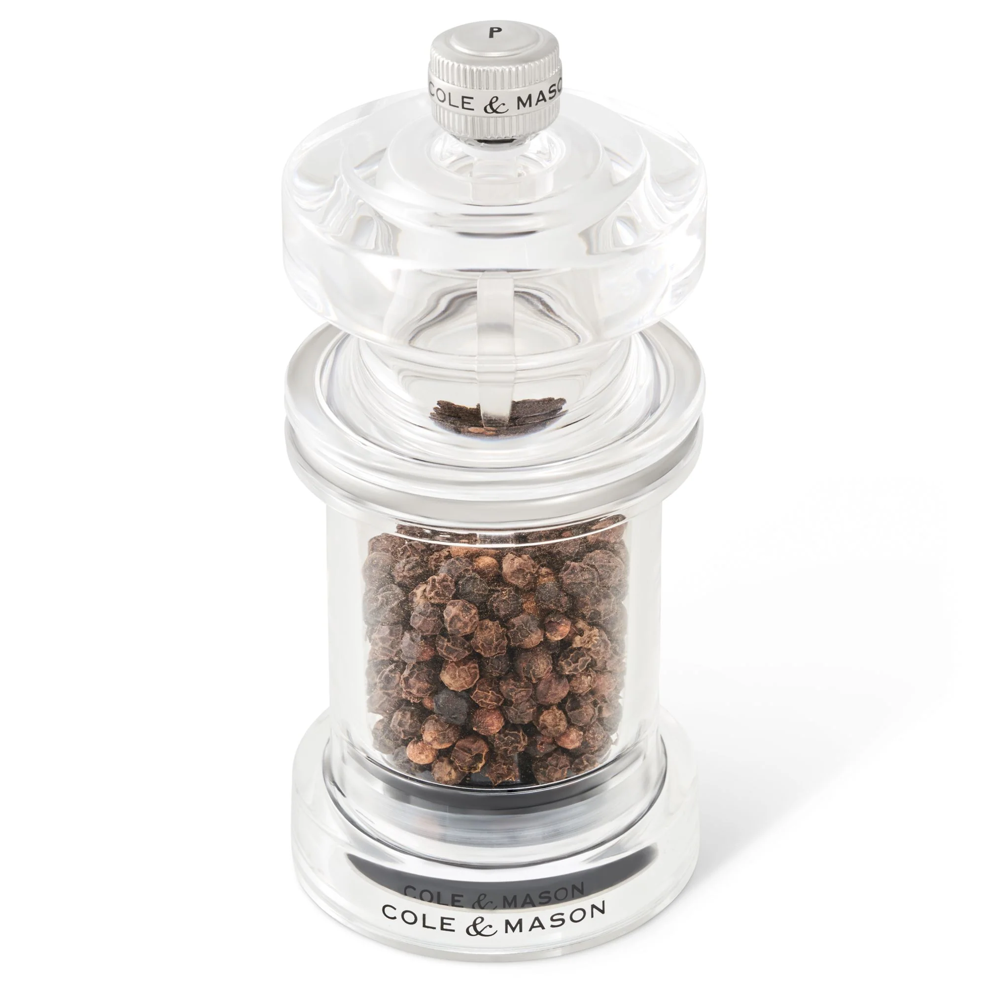 Cole & Mason 675 Acrylic Pepper Mill Acrylic and Stainless Steel - 5.40cm x 5.40cm x 11.80cm