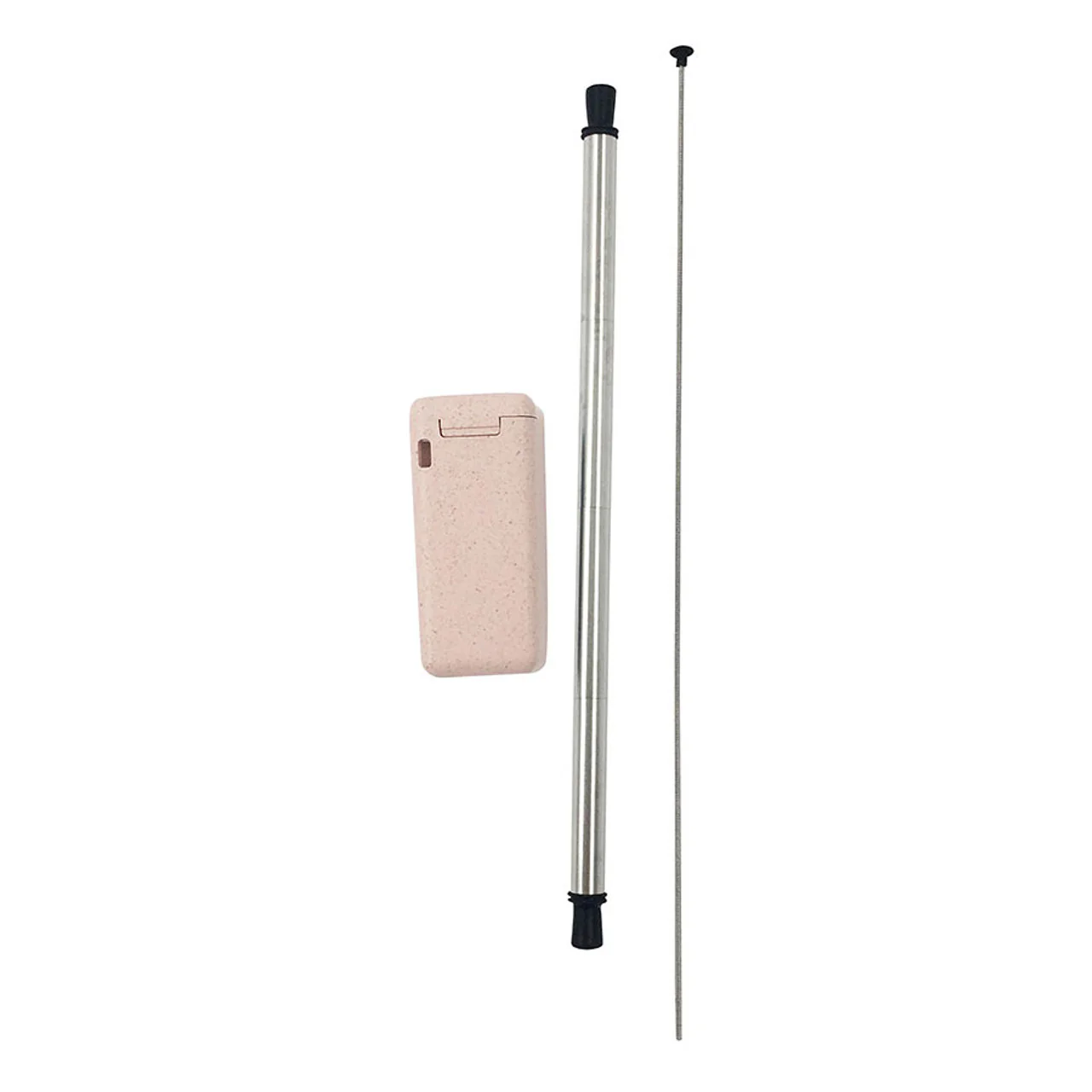 Avanti Collapsible Stainless Steel Straw In Box With Cleaning Brush – Pink