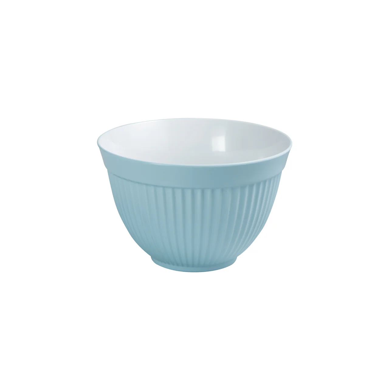 Avanti Melamine Medium Two-Tone Ribbed Bowl Duck Egg Blue/White - 18Cm/1.4L