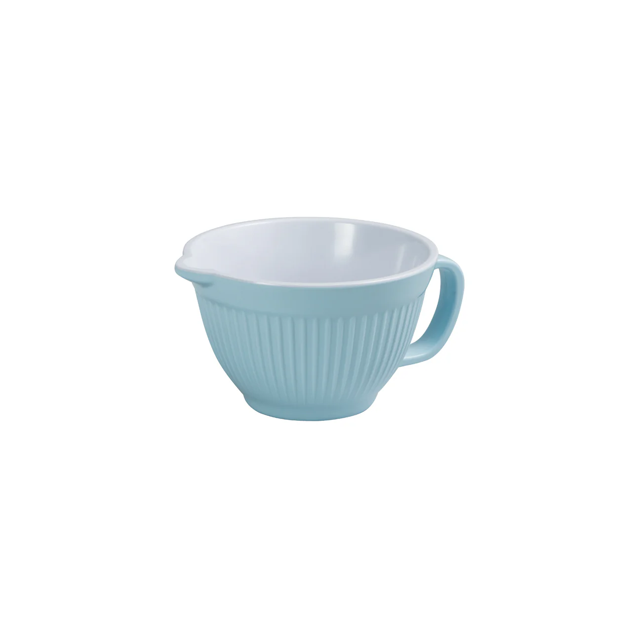 Avanti Melamine Sm Two-Tone Ribbed Bowl With Pouring Lip And Handle Duck Egg Blue/White - 16Cm/1L