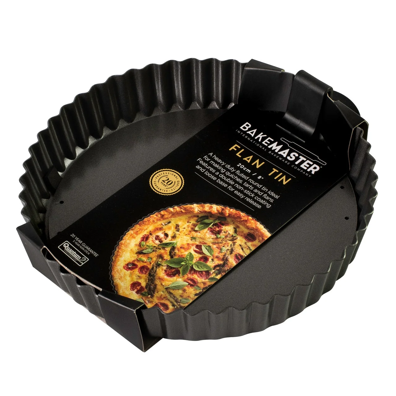 Bakemaster Loose Base Rnd Flan/Quiche Pan, 20Ø X 3.5Cm - Non-Stick - Image 2