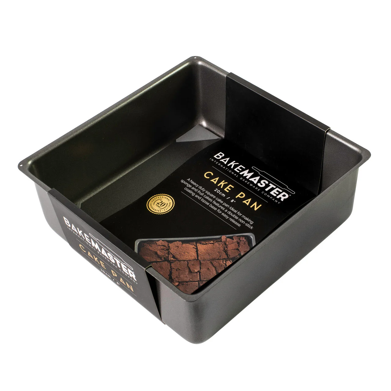 Bakemaster Loose Base Sq Deep Cake Pan 20 x 20 x 7cm - Non-stick - Image 2