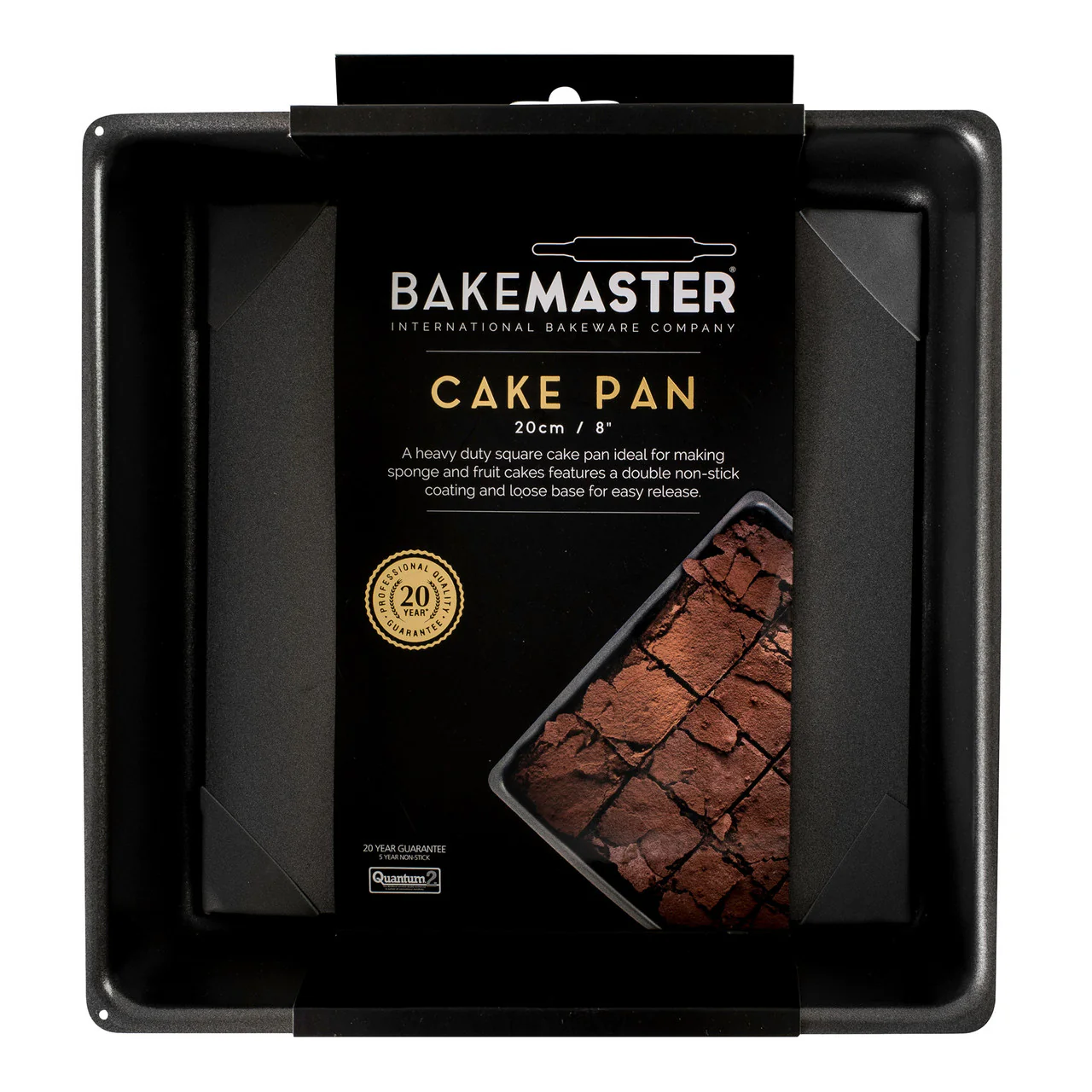 Bakemaster Loose Base Sq Deep Cake Pan 20 x 20 x 7cm - Non-stick - Image 3