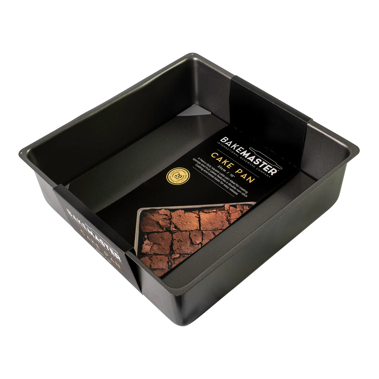 Bakemaster Loose Base Sq Deep Cake Pan 25 x 25 x 8cm - Non-stick - Image 2