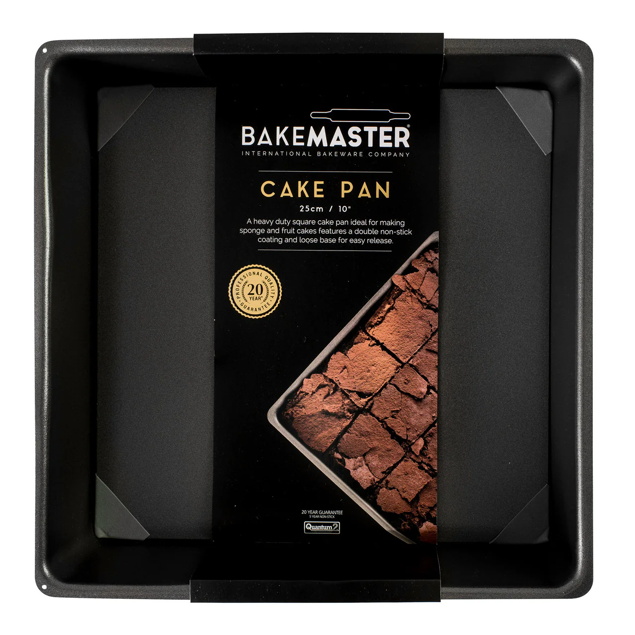 Bakemaster Loose Base Sq Deep Cake Pan 25 x 25 x 8cm - Non-stick - Image 3