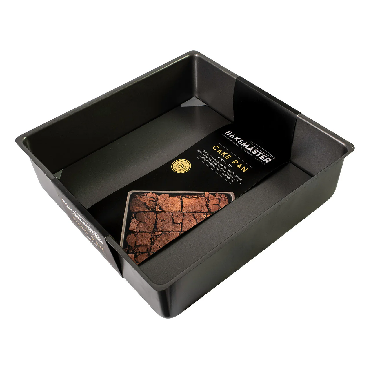 Bakemaster Loose Base Sq Deep Cake Pan 30 x 30 x 9cm - Non-stick - Image 2