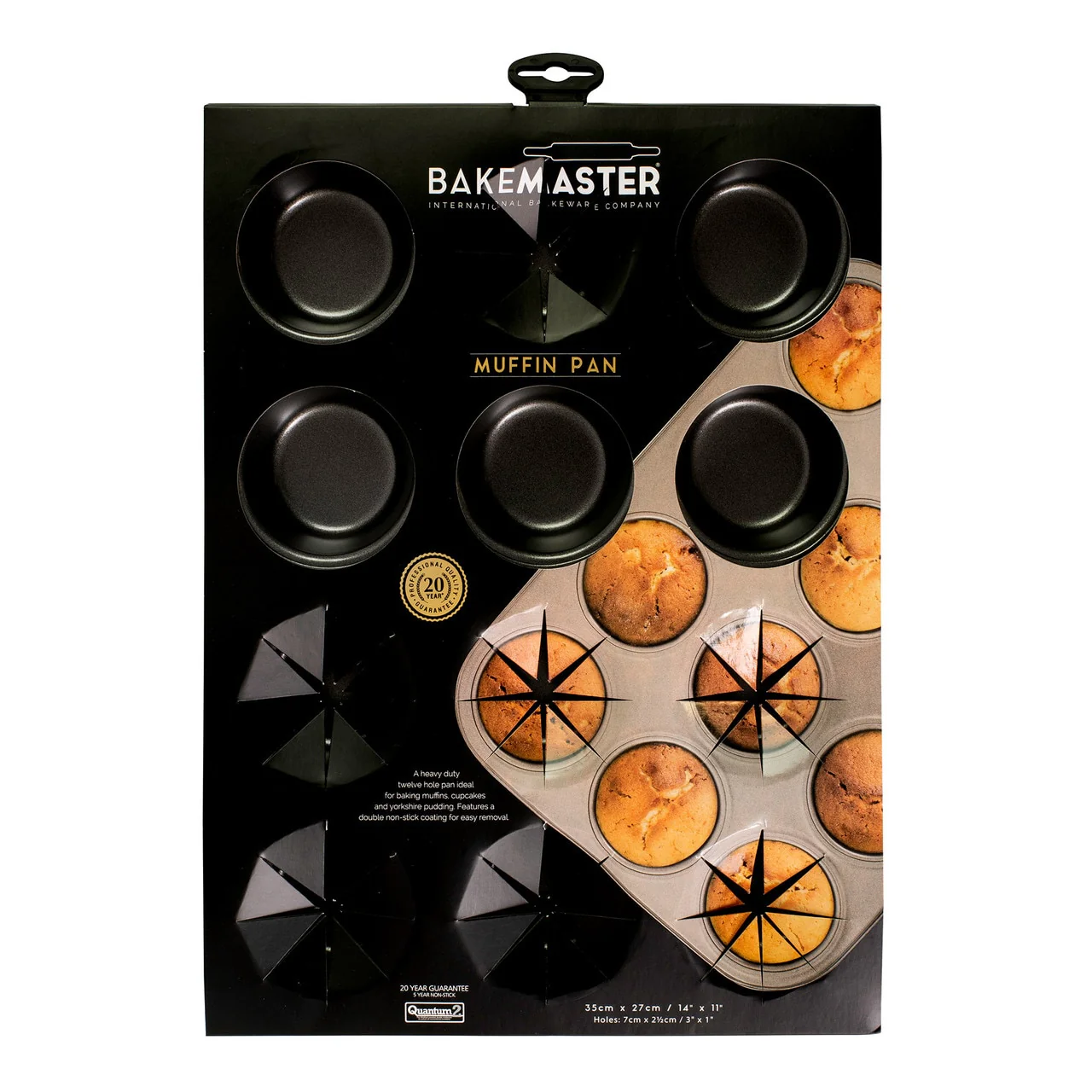 Bakemaster Non-Stick 12 Cup Muffin/Cupcake Pan 35 X 27Cm/7 X 2.5Cm - Image 3