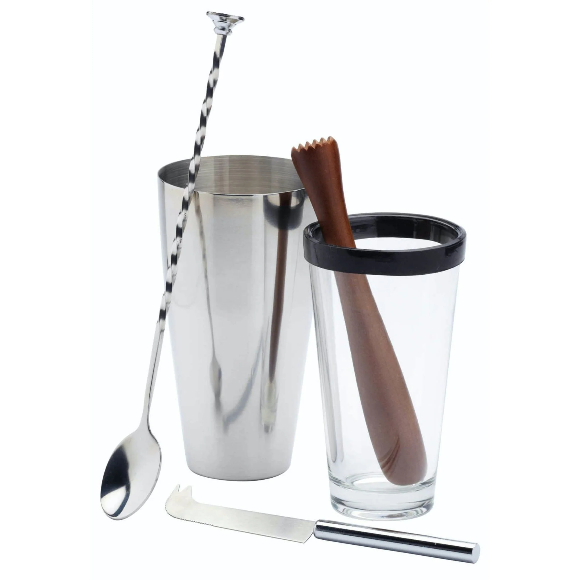 BarCraft Mojito Stainless Steel Cocktail Set - 4 Piece