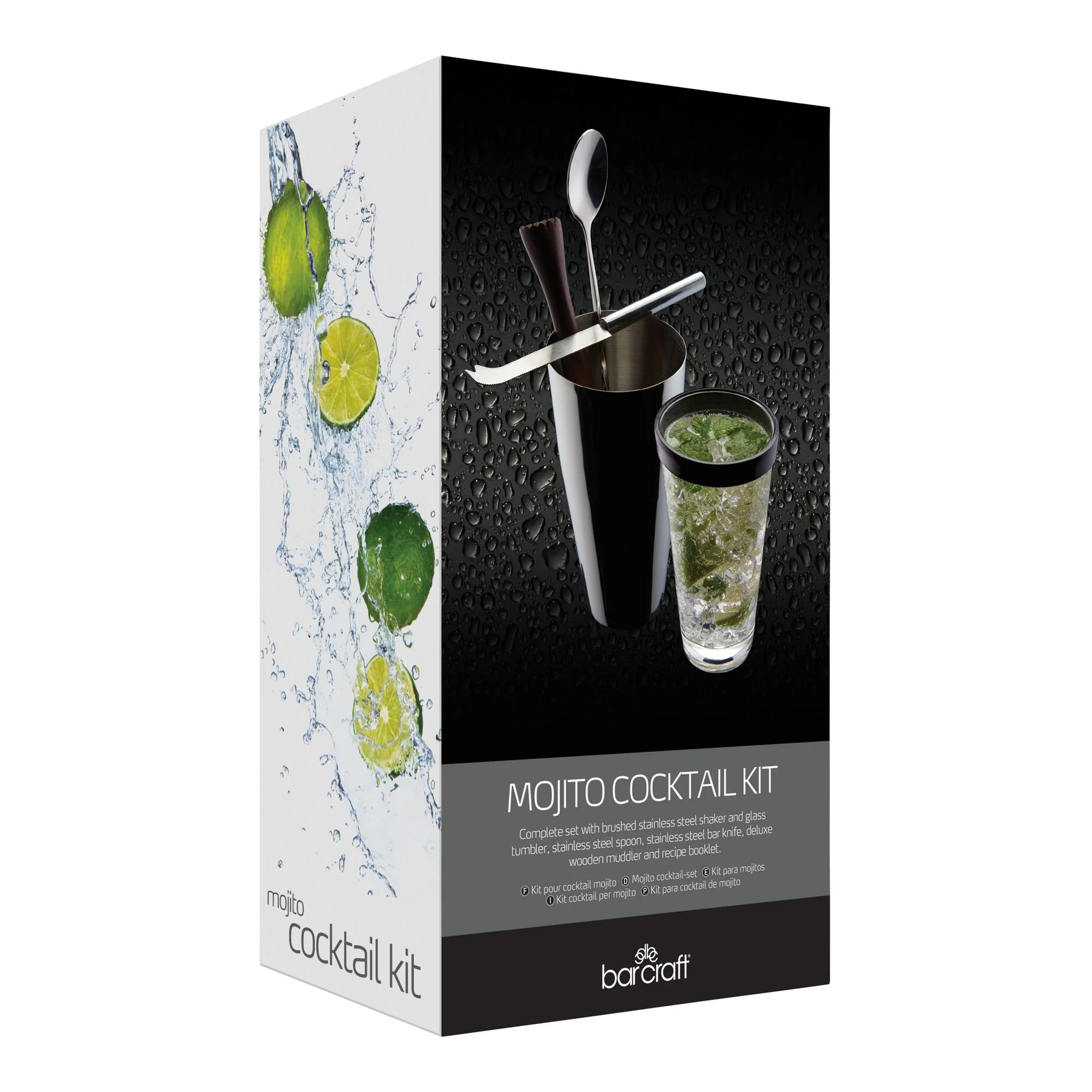 BarCraft Mojito Stainless Steel Cocktail Set - 4 Piece - Image 6