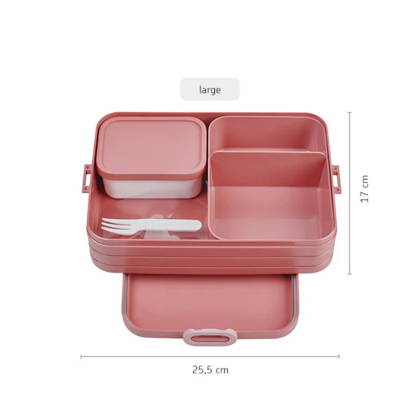 Mepal Bento Box Large Vivid Mauve Polypropylene - 17cm x 25.5cm - Image 3