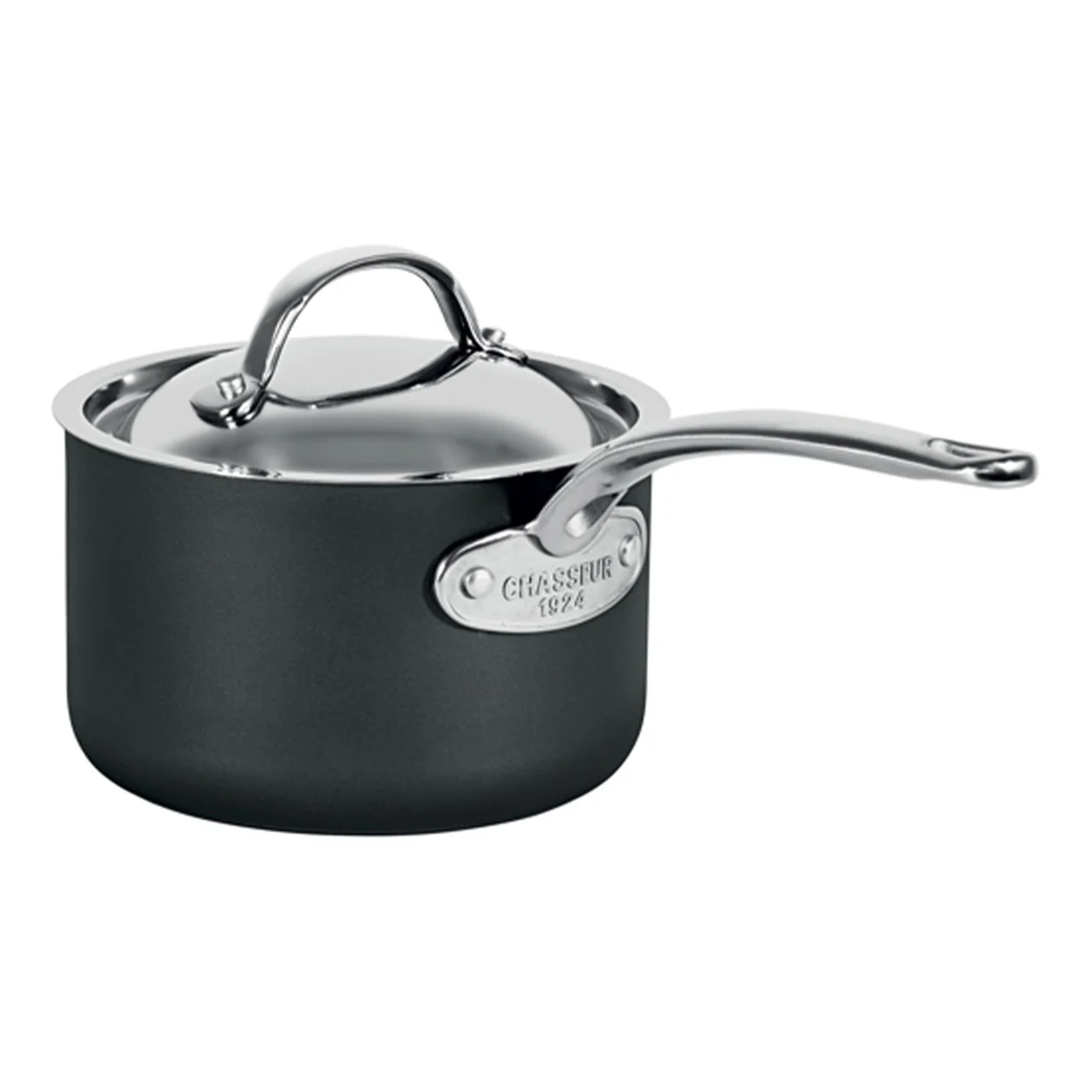 Chasseur Cinq Etoiles Nonstick Saucepan with Lid and Helper Handle - 16cm/1.8L