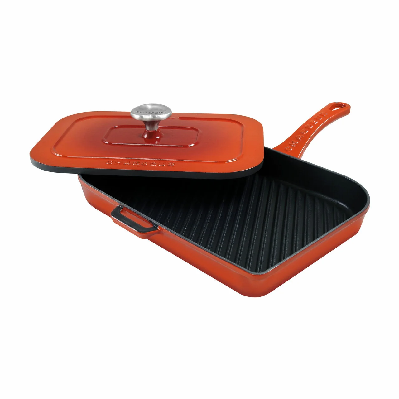 Chasseur Cast Iron Panini Press Inferno Red - 28cm