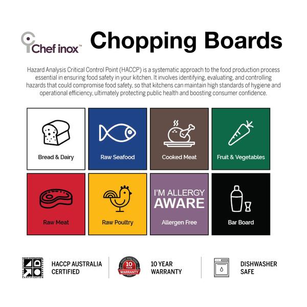 Chef Inox Cutting Board Polyethylene Red with Handle 400x250x13mm - Image 2