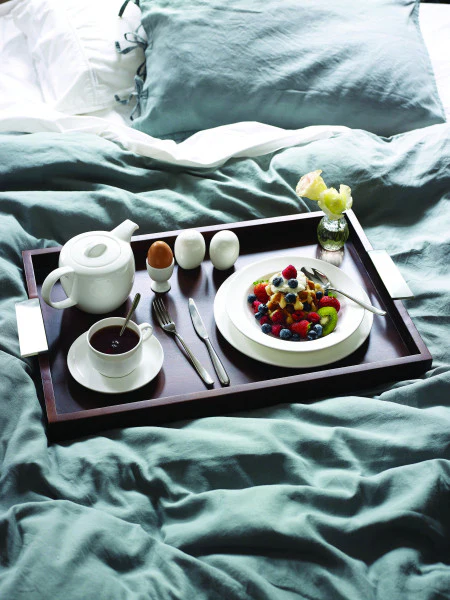Chef Inox Room Service Tray Dark Mangowood with Aluminium Handles 620x400x50mm - Image 2