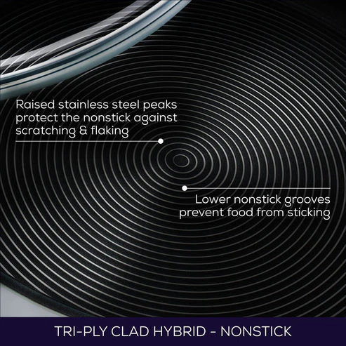 Circulon C-Series Hybrid Clad Stainless Steel Induction Covered Wok 36cm - Image 3