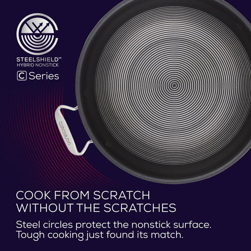 Circulon C-Series Hybrid Clad Stainless Steel Nonstick Induction Open Stirfry 32cm - Image 3