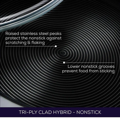 Circulon C-Series Hybrid Clad Stainless Steel Nonstick Induction Open Stirfry 32cm - Image 4