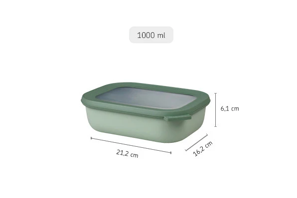 Mepal Cirqula Rectangle Nordic Sage Thermoplastic - 1000ml - Image 4
