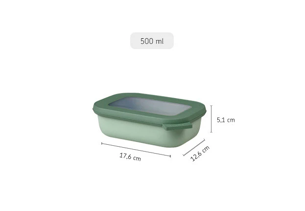 Mepal Cirqula Rectangle Food Container Nordic Sage - 500ml - Image 3