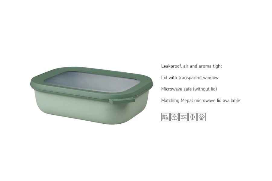 Mepal Cirqula Rectangle Food Container Nordic Sage - 500ml - Image 4