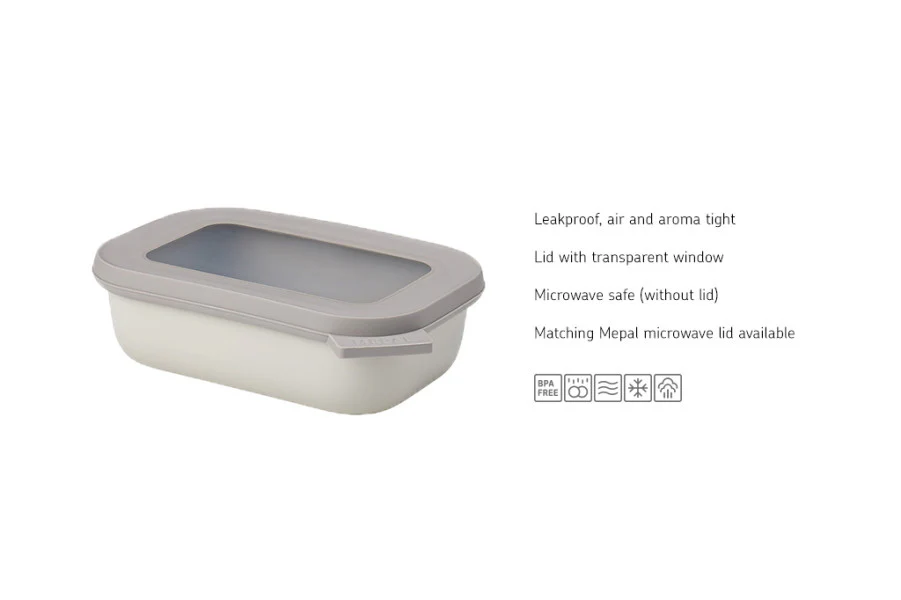 Mepal Cirqula Rectangle Food Container Nordic White - 500ml - Image 2