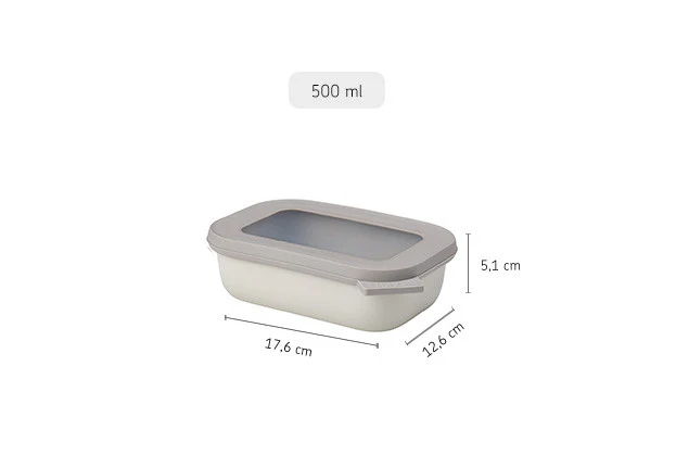 Mepal Cirqula Rectangle Food Container Nordic White - 500ml - Image 3
