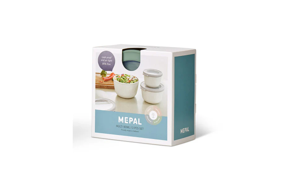 Mepal Cirqula Food Storage Round Small Set 3-Piece Nordic Sage - Image 2