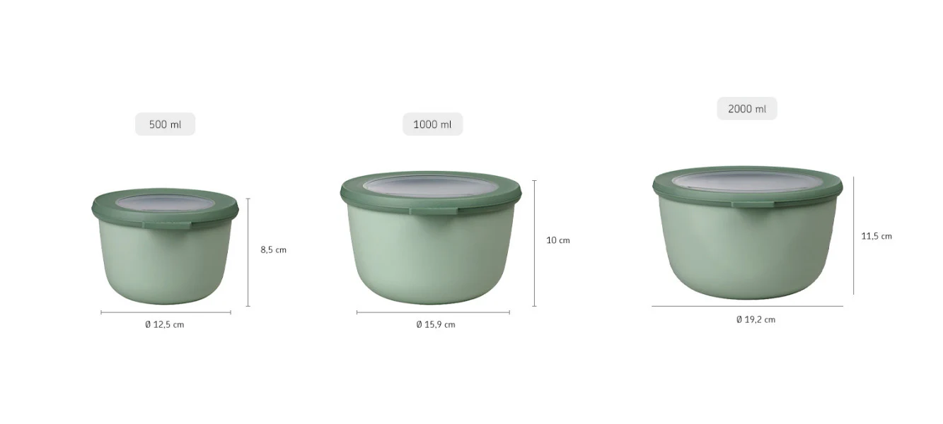 Mepal Cirqula Food Storage Round Small Set 3-Piece Nordic Sage - Image 3