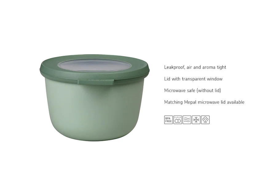 Mepal Cirqula Food Storage Round Small Set 3-Piece Nordic Sage - Image 4