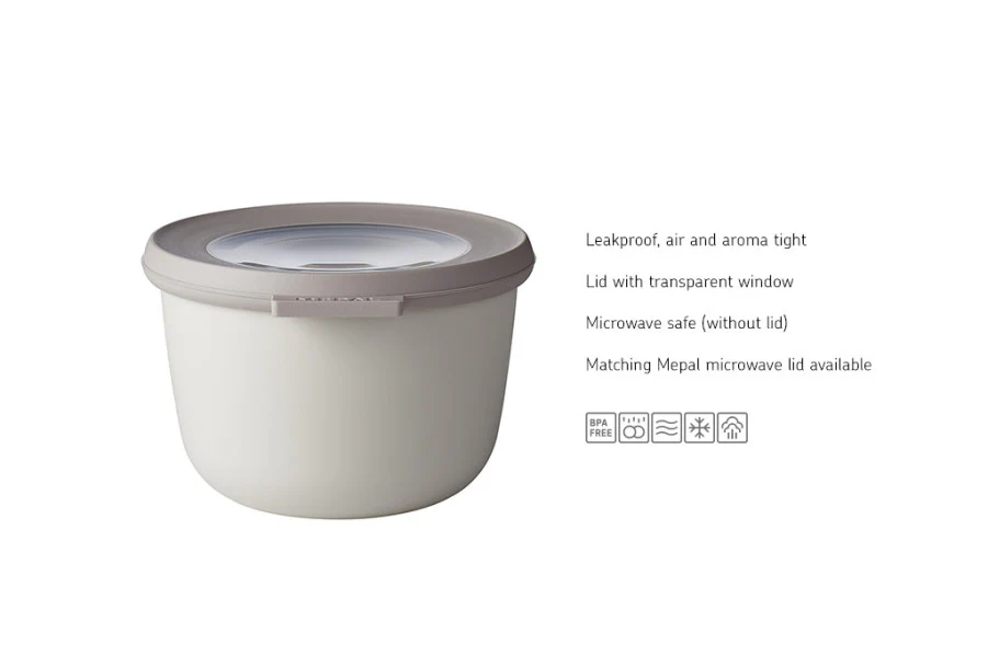 Mepal Cirqula Food Storage Round Small Set 3-Piece Nordic White - Image 3