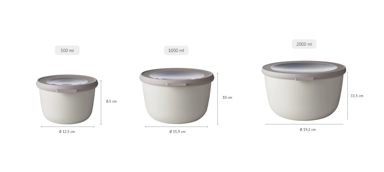 Mepal Cirqula Food Storage Round Small Set 3-Piece Nordic White - Image 4