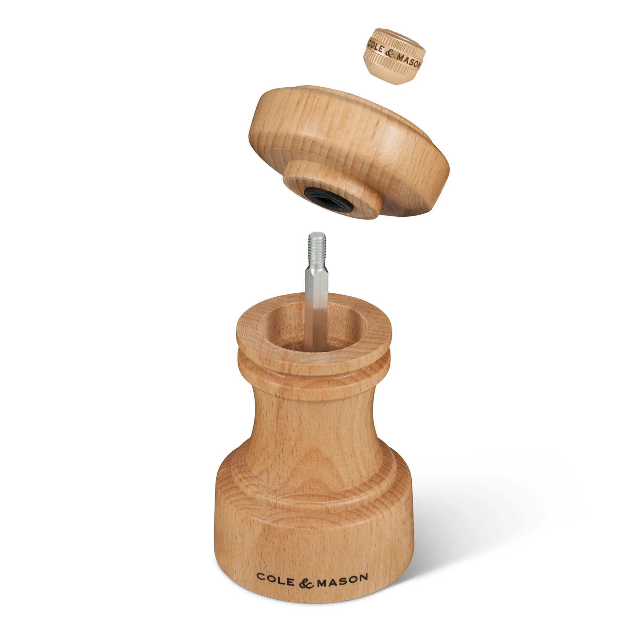 Cole & Mason Hoxton Natural Beech Salt Mill Beech wood - 104mm - Image 2