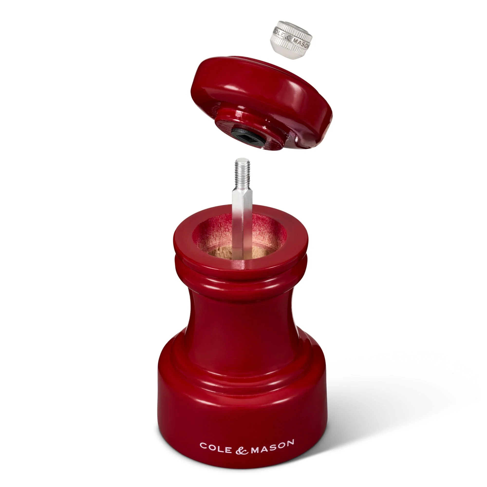 Cole & Mason Hoxton Red Gloss Pepper Mill Beech wood - 104mm - Image 3