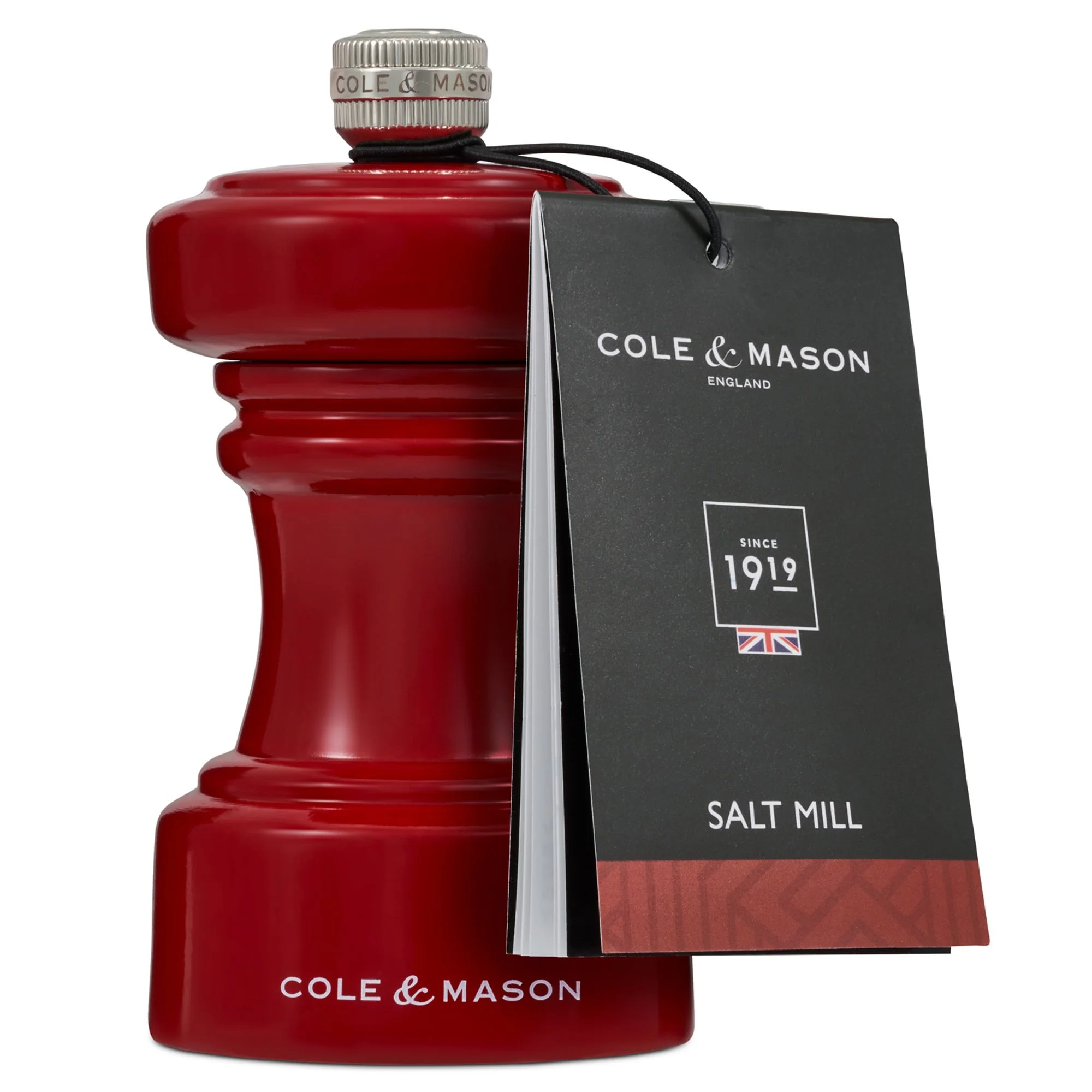 Cole & Mason Hoxton Red Gloss Salt Mill Beech wood - 104mm - Image 2