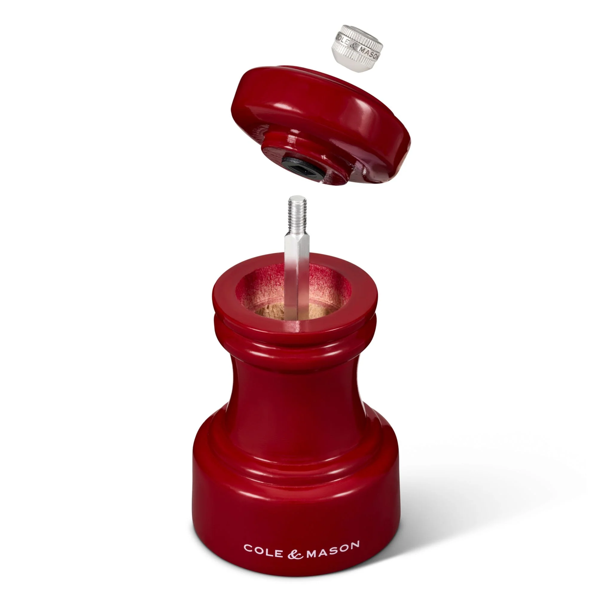 Cole & Mason Hoxton Red Gloss Salt Mill Beech wood - 104mm - Image 3