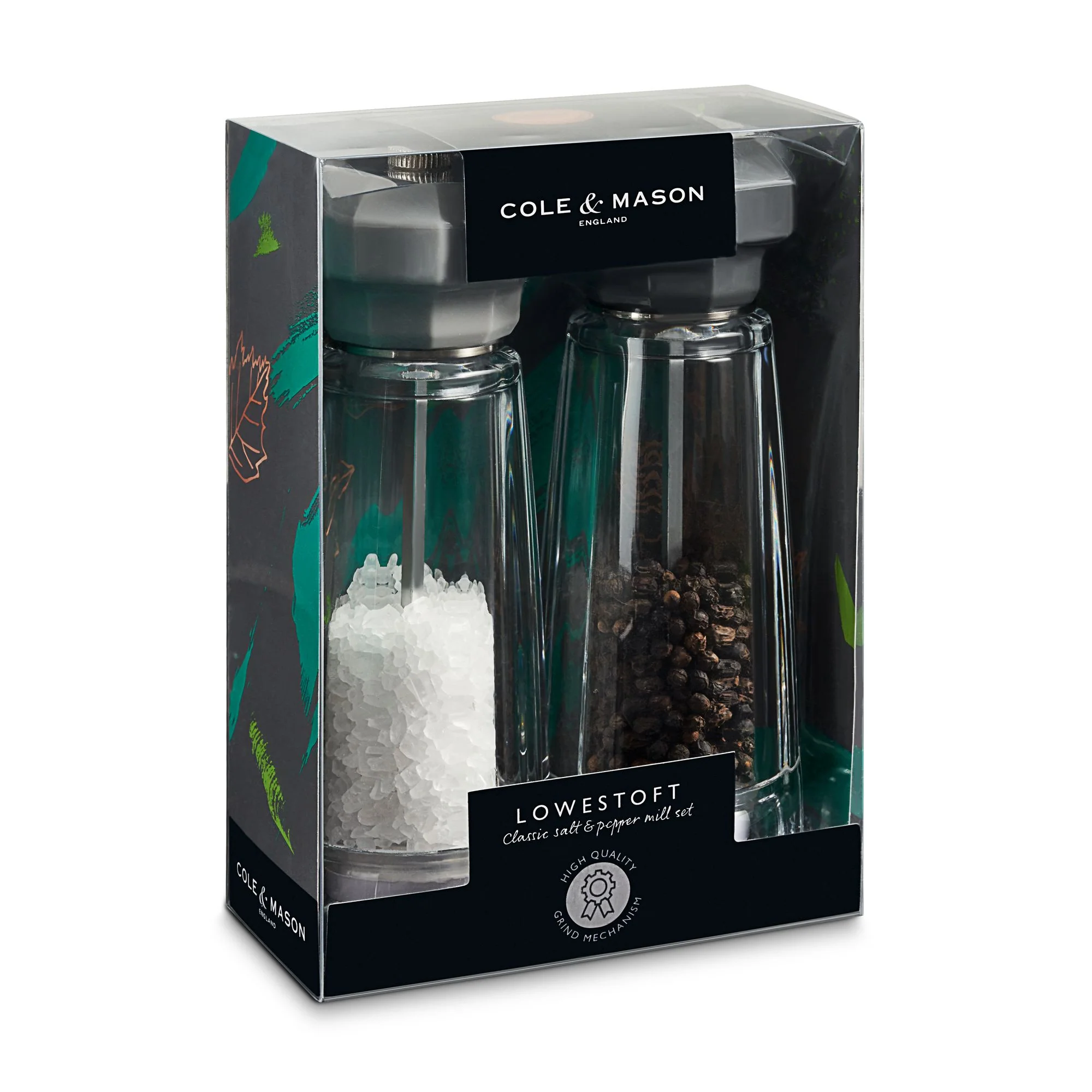 Cole & Mason Lowestoft Salt and Paper Mills Gift Set Acrylic & ABS Clear & Grey - 17cm - Image 3