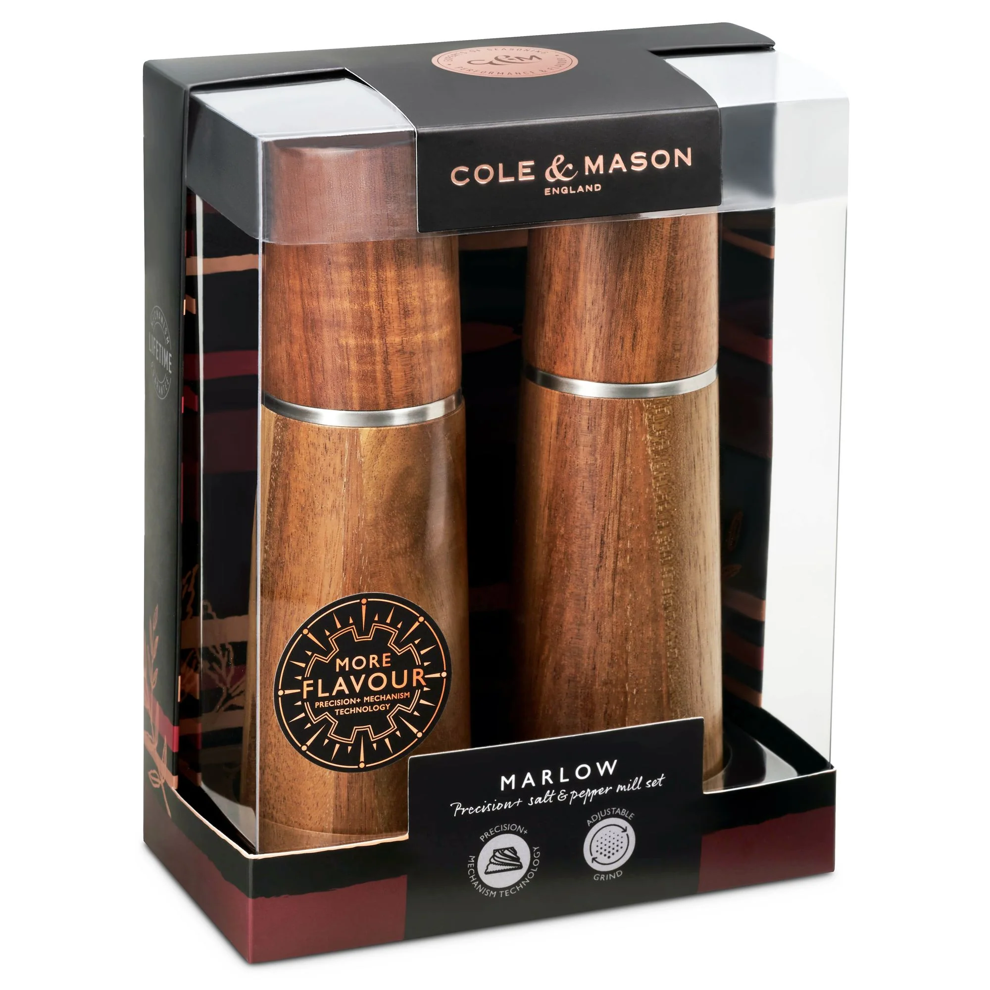 Cole & Mason Marlow Salt and Paper Mills Acacia Gift Set - 18.5cm - Image 5