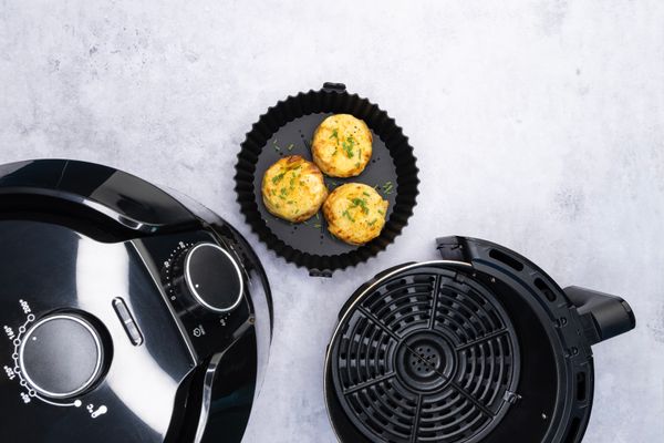 Cuisena Air Fryer Silicone Round Mat Black & Grey 19.5cm Set/2 - Image 4