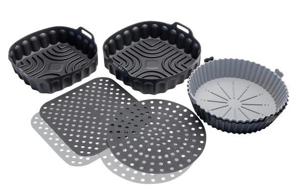 Cuisena Air Fryer Silicone Square Basket Black/Grey 21cm Set/2 - Image 2