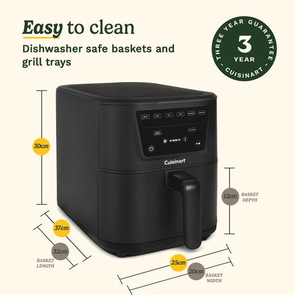 Cuisinart Compact Max Air Fryer PFAS Free 7.6L (AFS-8OBLXA) - Image 8