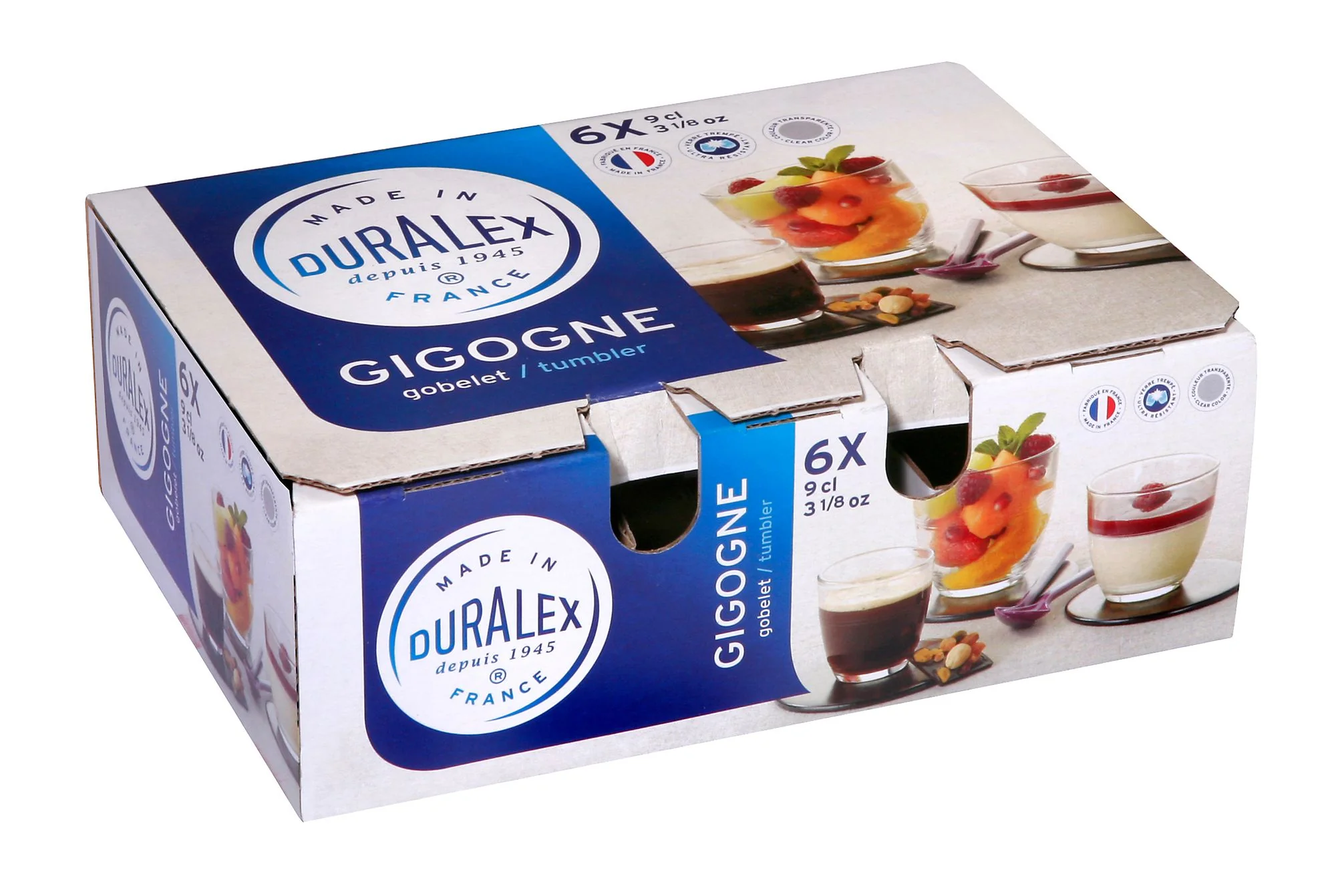 Duralex Gigogne Clear Tumbler Set of 6 - 90ml - Image 2