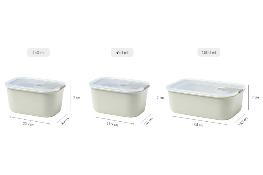 Mepal Easyclip Food Storage Container 3-Piece Set Nordic White - Image 2