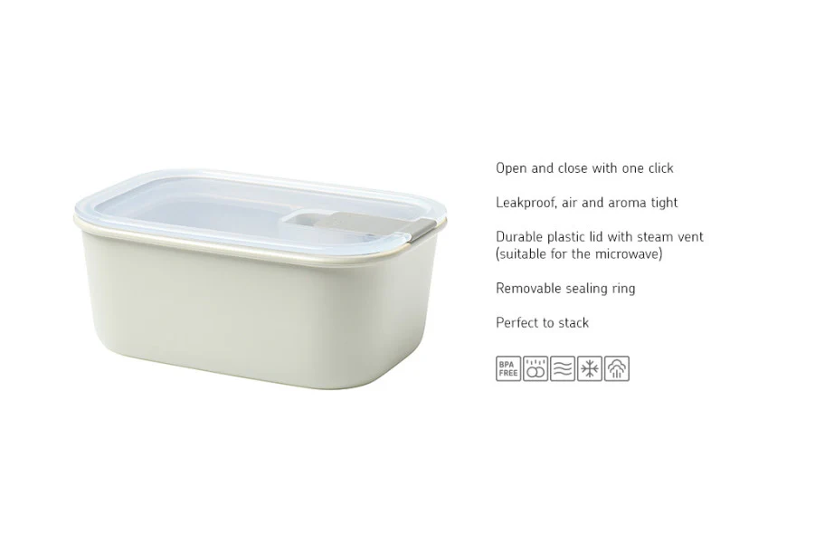Mepal Easyclip Storage Food Container Nordic White - 700ml - Image 3