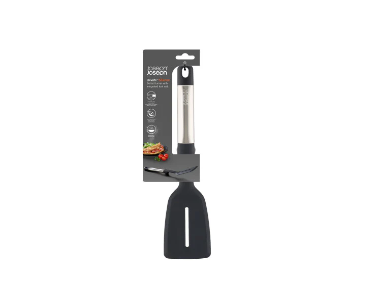 Joseph Joseph Elevate Silicone Slotted Turner - Stainless Steel Handle - Image 2