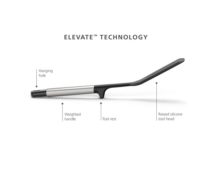 Joseph Joseph Elevate Silicone Slotted Turner - Stainless Steel Handle - Image 3