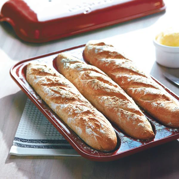 Emile Henry Mini-Baguettes Bread Baker - Burgundy - Image 5