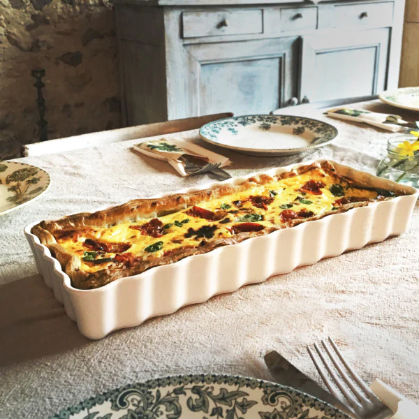 Emile Henry Slim Rectangular Tart Dish - Clay - Image 4