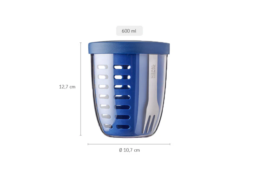Mepal Fruit & Veggie Pot Ellipse Vivid Blue - 600ml - Image 3