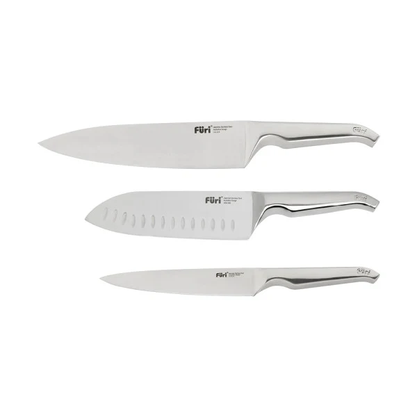 Furi Pro Acacia Set - 3 Piece (Cook’s 20cm/8inch, East/West™ Santoku 17cm/7Inch, and Utility 15cm/6Inch)