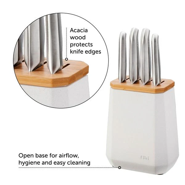 Furi Stone Knife Block Snow Terrazzo Set 5 Piece - Image 7